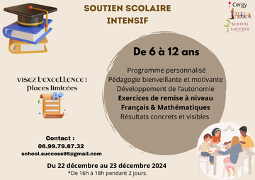 STAGE INTENSIF SOUTIEN SCOLAIRE